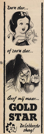 tabaksadvertentie met Sneeuwwitje