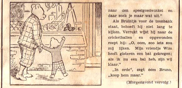 Bruintje Beer, door Mary Tourtel (Algemeen Handelsblad, 2/8/1938)