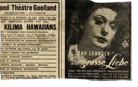 Achterkant krantenstrip 1943