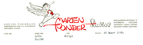 Briefhoofd van de Toonder Studio's, 1950