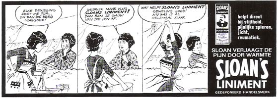 Reclamestrip voor Sloan's Liniment door Jan Kruis