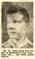 Jan Cremer in Ketelbinkiekrant in 1953