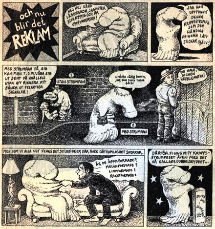 Och nu blir det reklame, comic art by Inger Edelfeldt (1993)