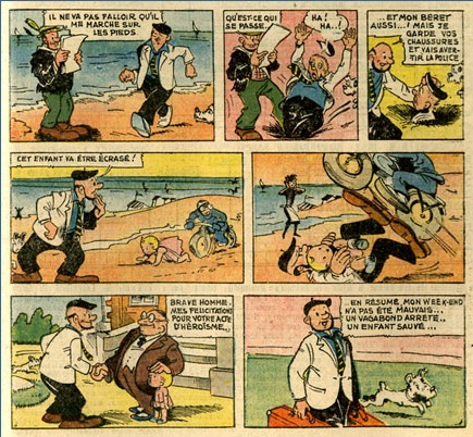 Le Week-end de Papus, art by Gaston Jacquement (Almanach Pelerin, 1951