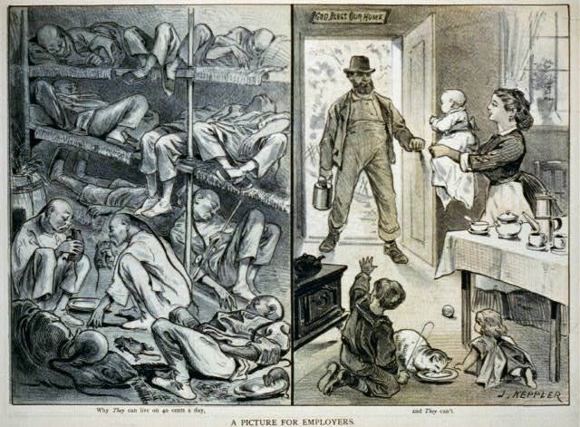 Workers and boss, by Joseph Keppler