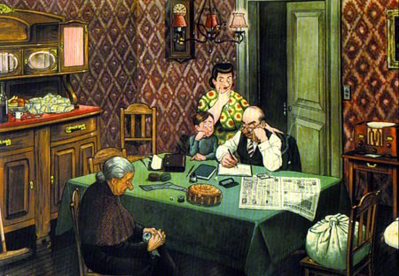 Alpargatas almanac illustration by Luis Medrano