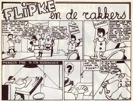 Flipke en de Rakkers, art by Pink (Ons Volkske, 1932)