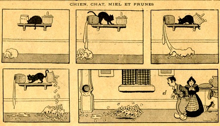 Chien, Chat, Miel et Prunes, by Benjamin Rabier (Le Pele-Mele, 1900)