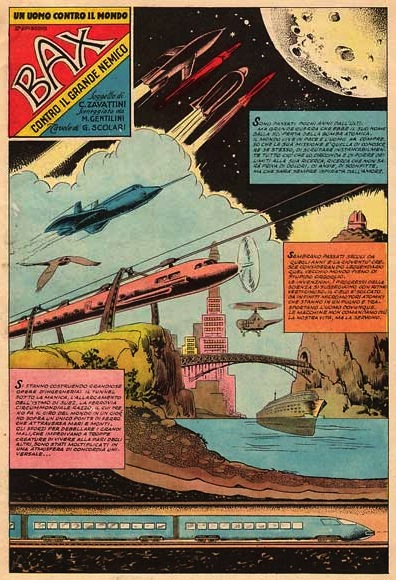 Un Uomo contro il Mondo, Bax (1951), comic art by Giovanni Scolari