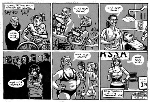 Comic for Amnesty by Tiitu Takalo