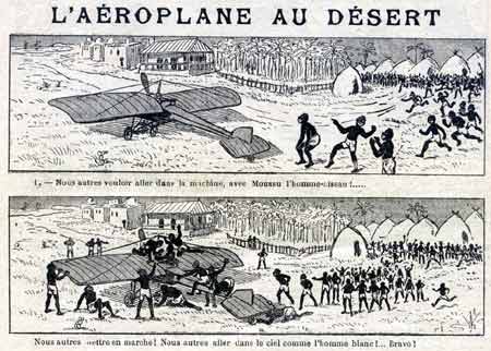 L'Aéroplane au Désert, by Tézier 1912