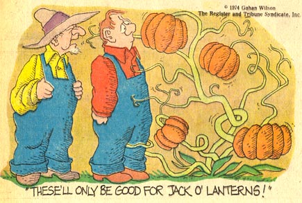 Halloween Jack o' Lantern cartoon by Gahan Wilson (1974)
