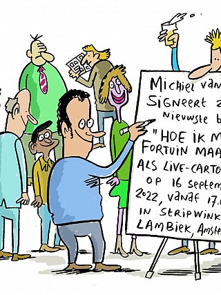Signeersessie Hoe ik mijn fortuin maakte als live-cartoonist