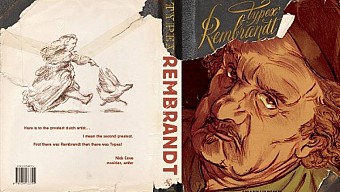 Typex signeert zijn graphic novel Rembrandt in stripboekwinkel Lambiek.